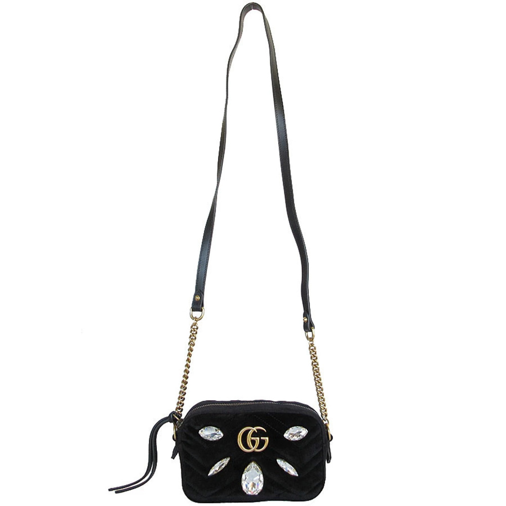 Gucci Marmont shoulder bag velvet black GG